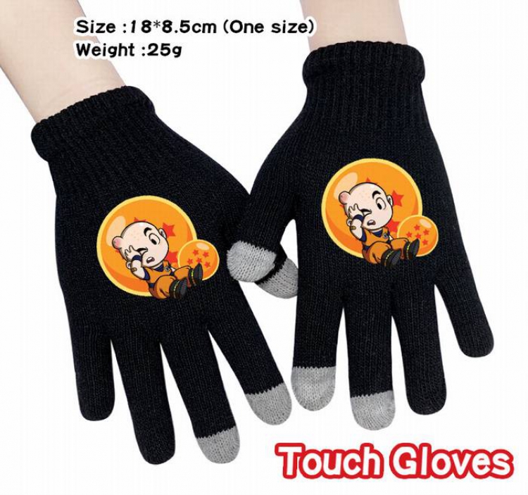 Dragon Ball-19A Black Anime knit full finger touch screen gloves