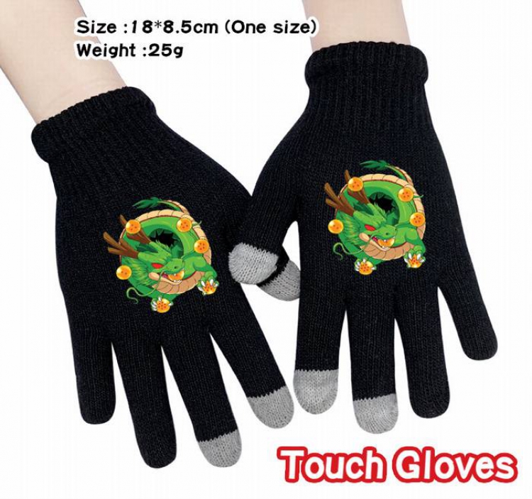 Dragon Ball-22A Black Anime knit full finger touch screen gloves