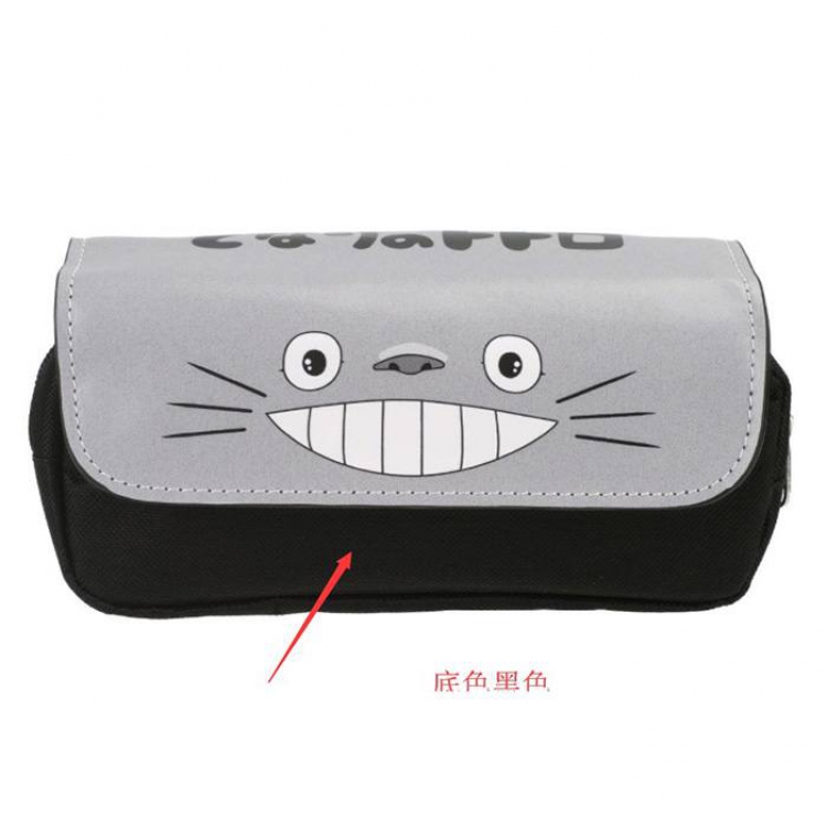 Totoro Color double zipper student pencil case storage bag stationery bag