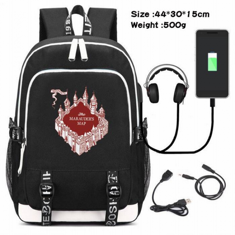 Harry Potter-143 Anime USB Charging Backpack Data Cable Backpack