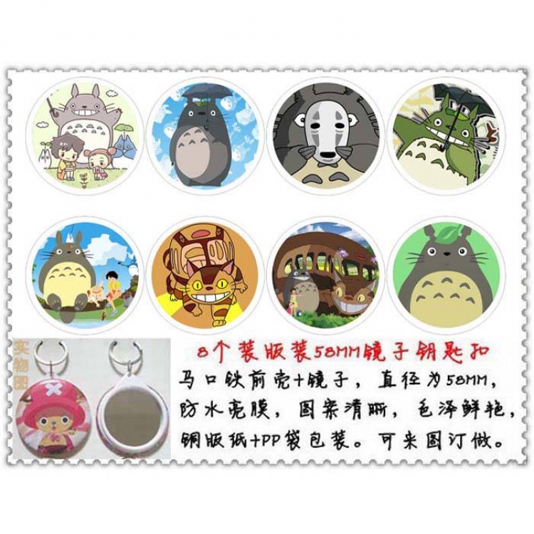 Totoro Mirror Keychain price for 8 pcs a set