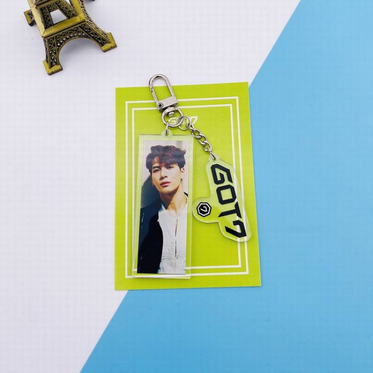 Got7 Jackson Transparent Acrylic Keychain Pendant 75X100MM 20G price for 5 pcs