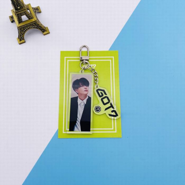 Got7 Youngjae Transparent Acrylic Keychain Pendant 75X100MM 20G price for 5 pcs