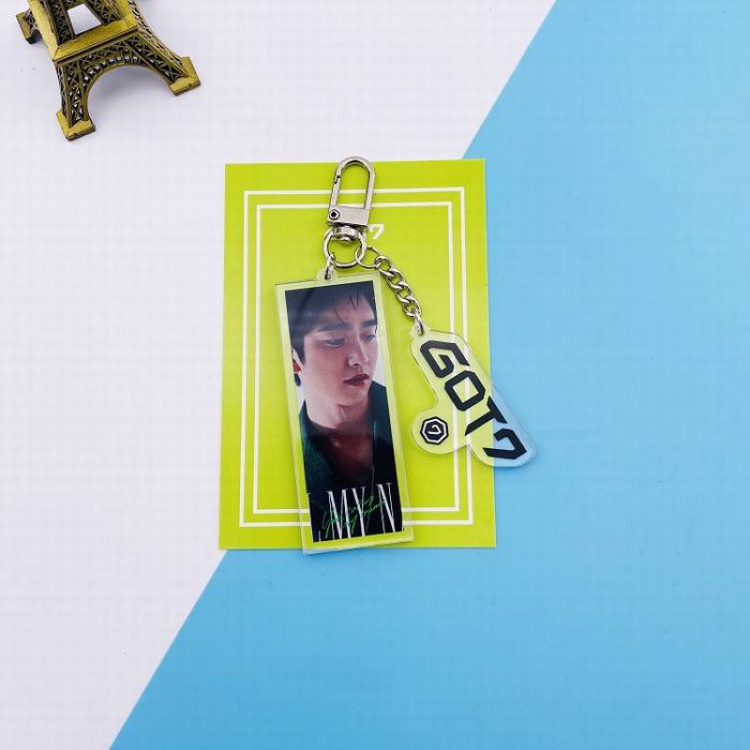 Got7 Jinyoung Transparent Acrylic Keychain Pendant 75X100MM 20G price for 5 pcs