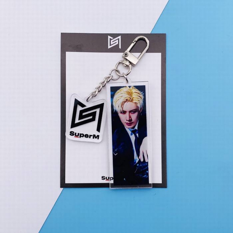 Super M Official concert  Same paragraph Keychain pendant 7.5X11CM 20G price for 5 pcs Style  D