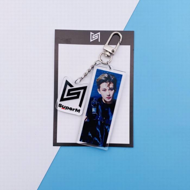 Super M Official concert  Same paragraph Keychain pendant 7.5X11CM 20G price for 5 pcs Style  F