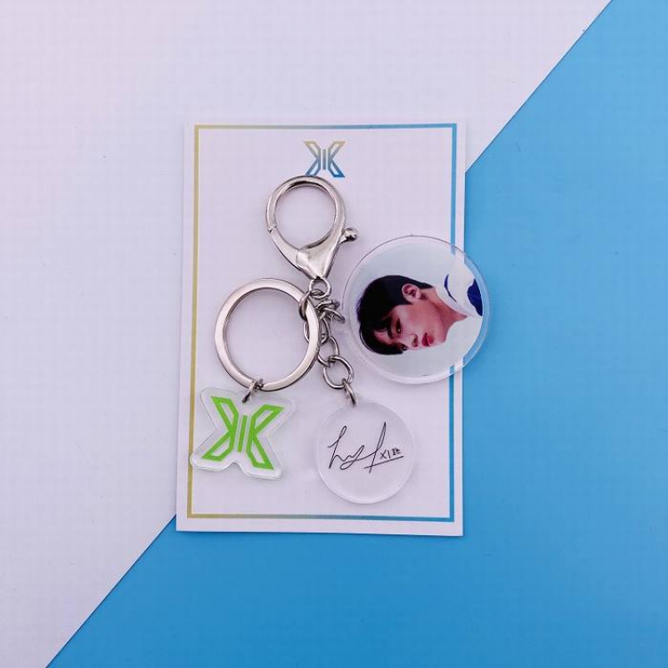 X ONE Concert official same paragraph Keychain signature pendant 7.5X11CM 20G price for 5 pcs Style K