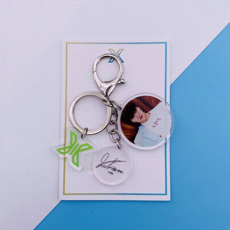 X ONE Concert official same paragraph Keychain signature pendant 7.5X11CM 20G price for 5 pcs Style J