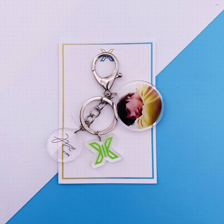X ONE Concert official same paragraph Keychain signature pendant 7.5X11CM 20G price for 5 pcs Style I