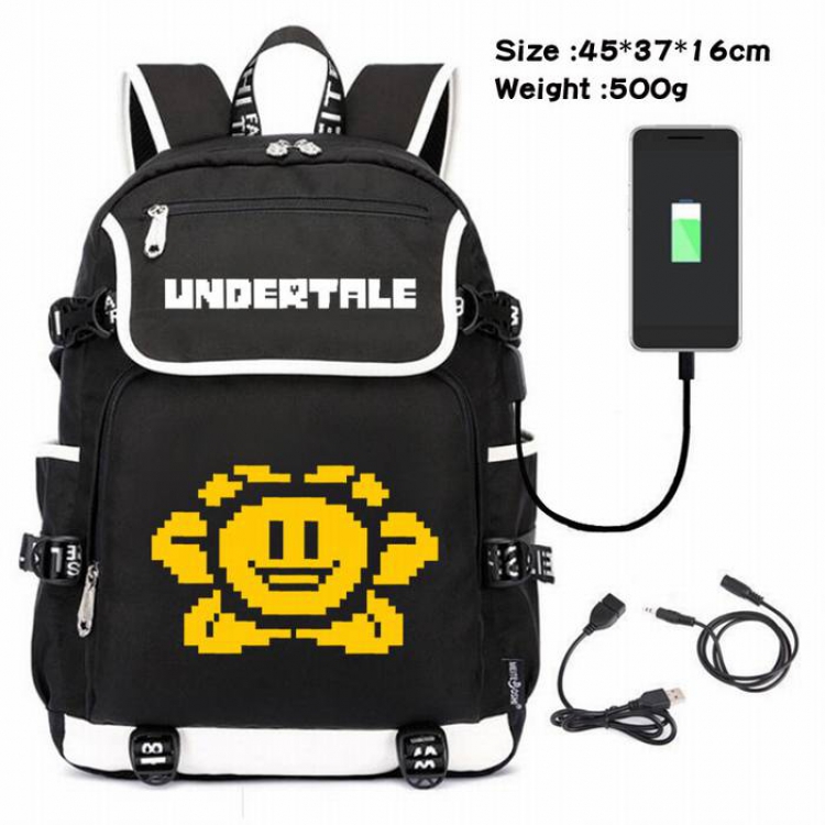 Undertable-041 Anime 600D waterproof canvas backpack USB charging data line backpack