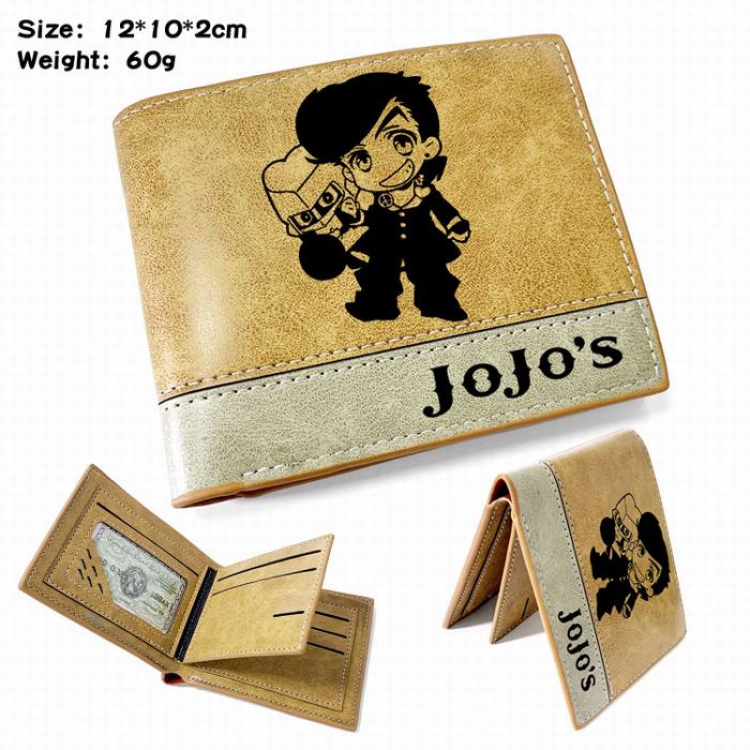 JoJos Bizarre Adventure-3 Anime high quality PU two fold embossed wallet