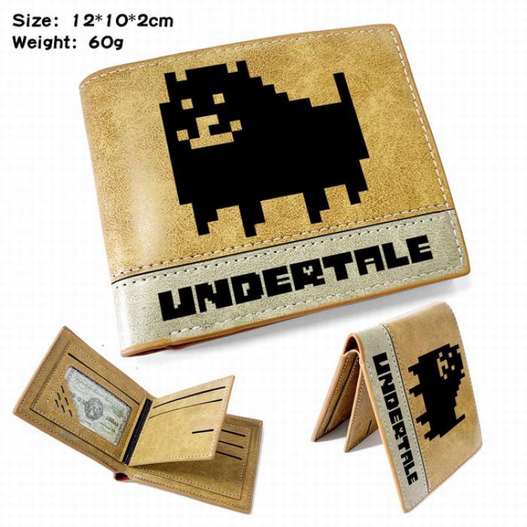 Undertable-1 Anime high quality PU two fold embossed wallet 12X10X2CM 60G