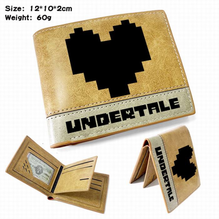 Undertable-2 Anime high quality PU two fold embossed wallet 12X10X2CM 60G
