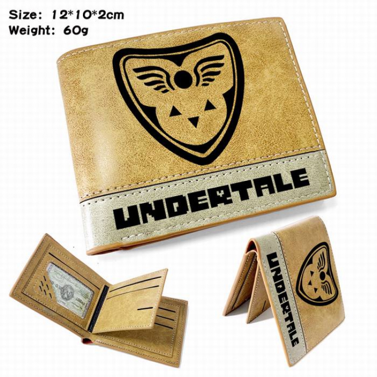 Undertable-3 Anime high quality PU two fold embossed wallet 12X10X2CM 60G
