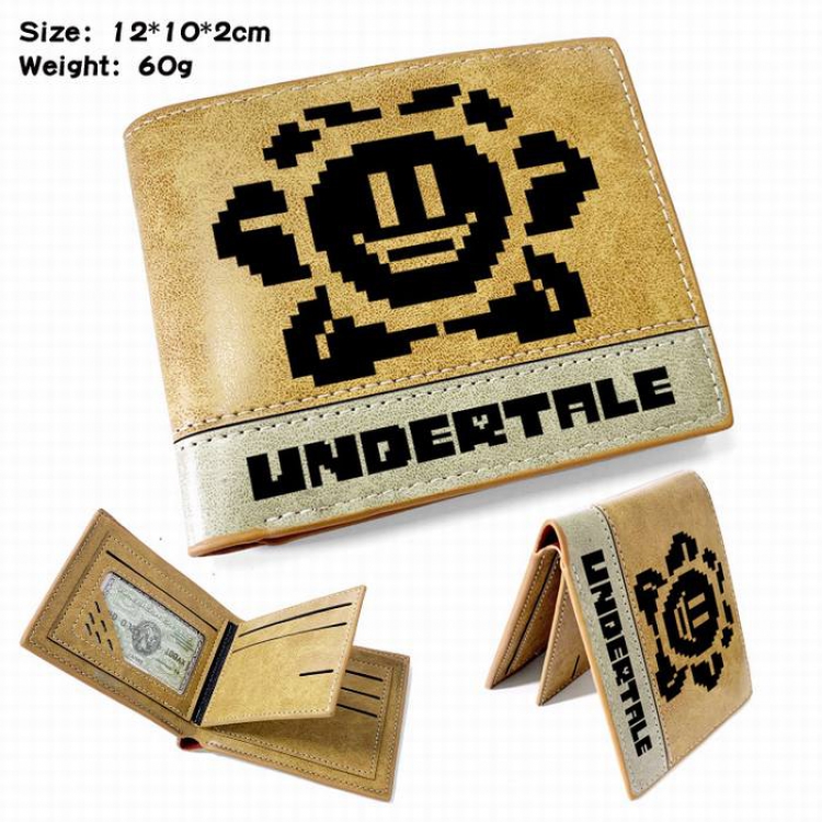 Undertable-4 Anime high quality PU two fold embossed wallet 12X10X2CM 60G