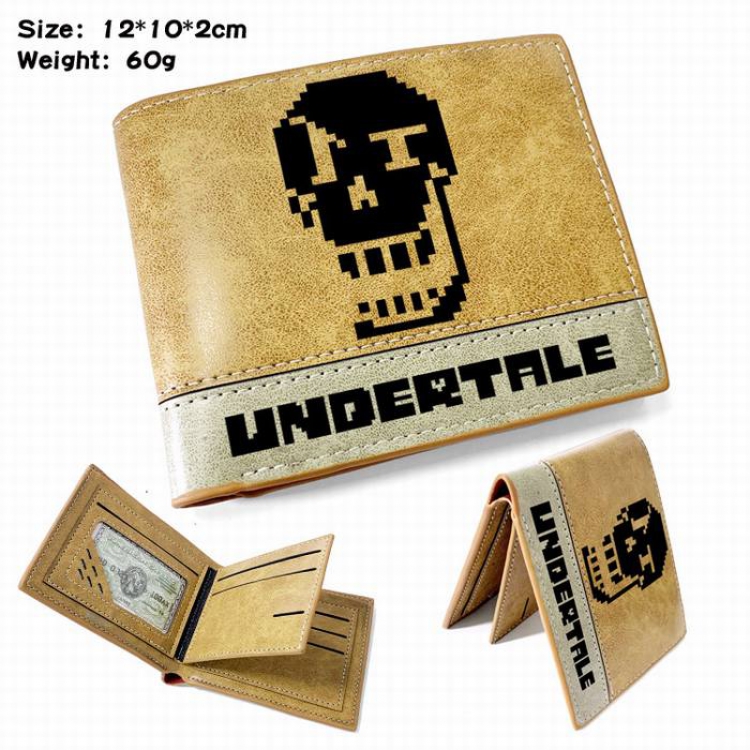 Undertable-5 Anime high quality PU two fold embossed wallet 12X10X2CM 60G