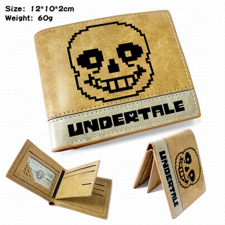 Undertable-6 Anime high quality PU two fold embossed wallet 12X10X2CM 60G