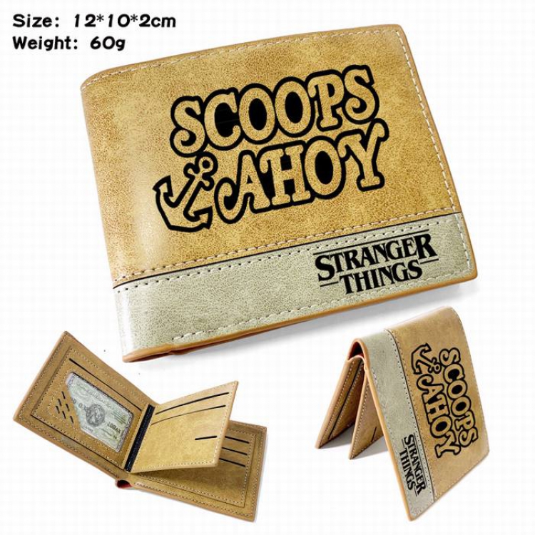 Stranger Things-2 Anime high quality PU two fold embossed wallet 12X10X2CM 60G