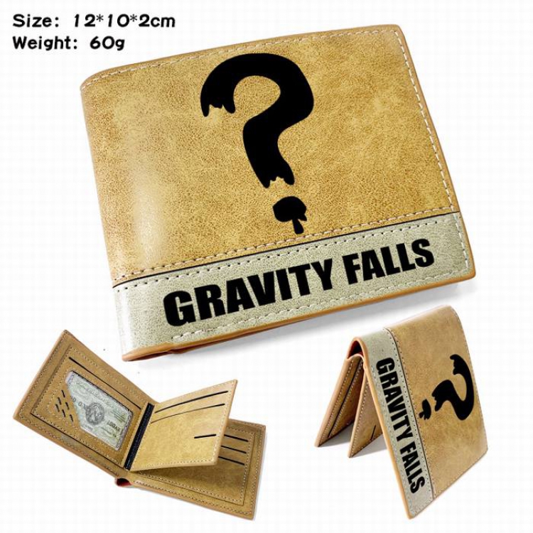 Gravity Falls-1 Anime high quality PU two fold embossed wallet 12X10X2CM 60G