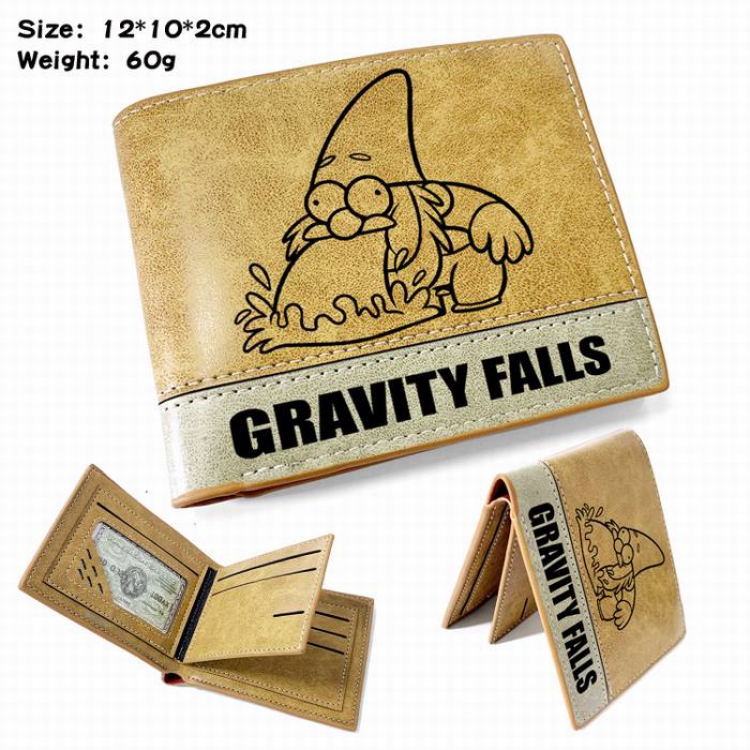 Gravity Falls-8 Anime high quality PU two fold embossed wallet 12X10X2CM 60G