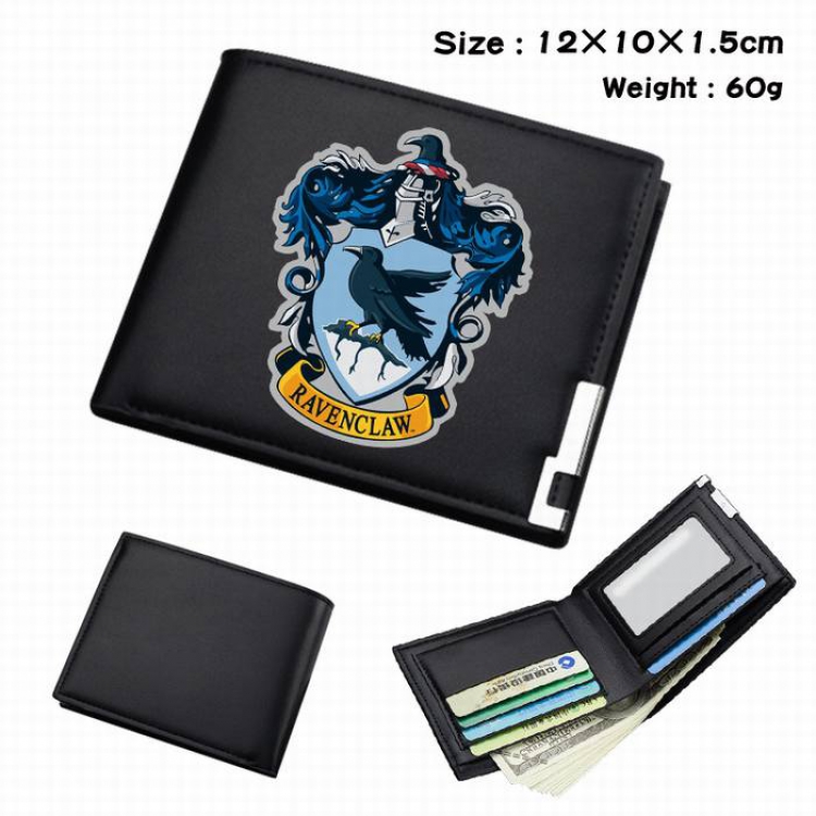 Harry Potter-177 Black Anime Short Folding Leather Wallet 12X10X1.5CM 60G