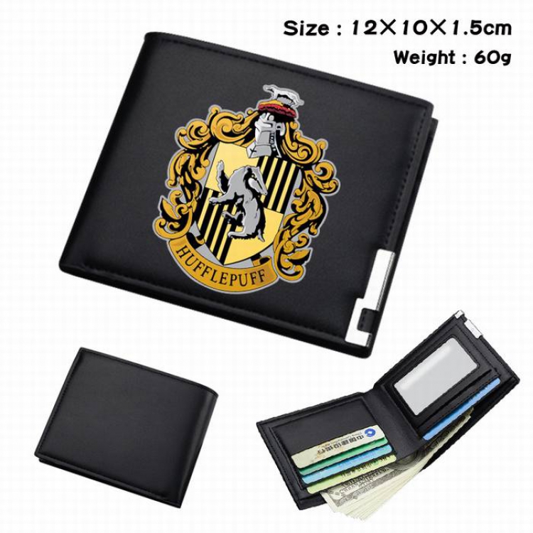 Harry Potter-176 Black Anime Short Folding Leather Wallet 12X10X1.5CM 60G