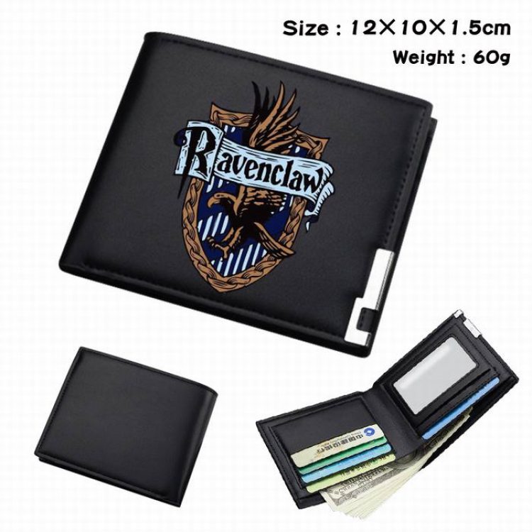 Harry Potter-182 Black Anime Short Folding Leather Wallet 12X10X1.5CM 60G