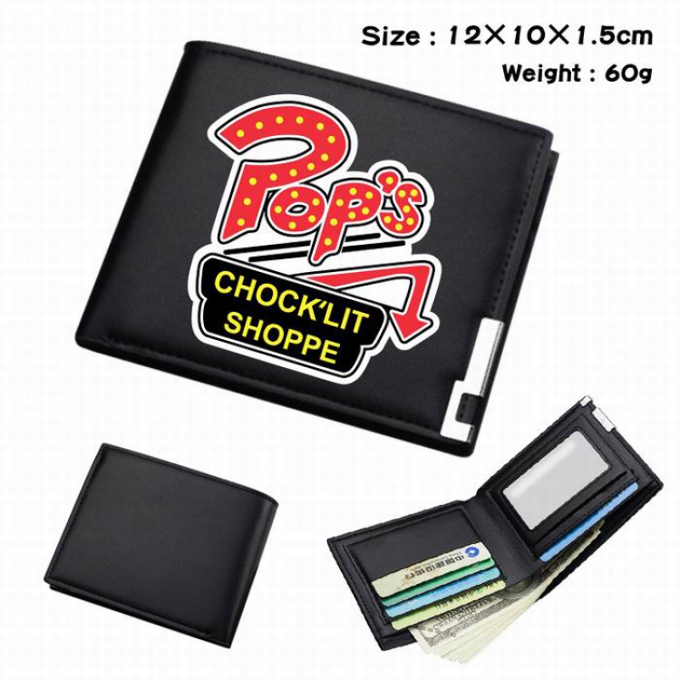 Riverdale-187 Black Anime Short Folding Leather Wallet 12X10X1.5CM 60G