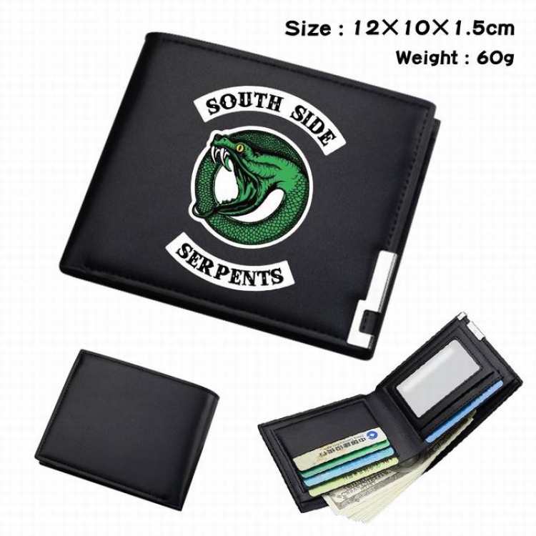Riverdale-189 Black Anime Short Folding Leather Wallet 12X10X1.5CM 60G