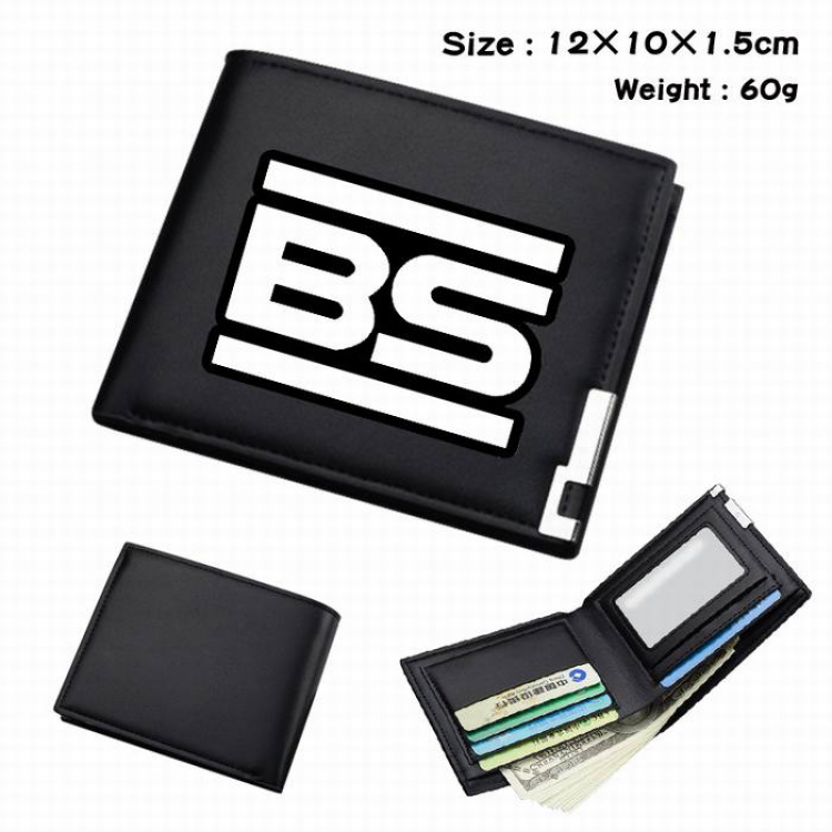 Arknights-299 Black Anime Short Folding Leather Wallet 12X10X1.5CM 60G