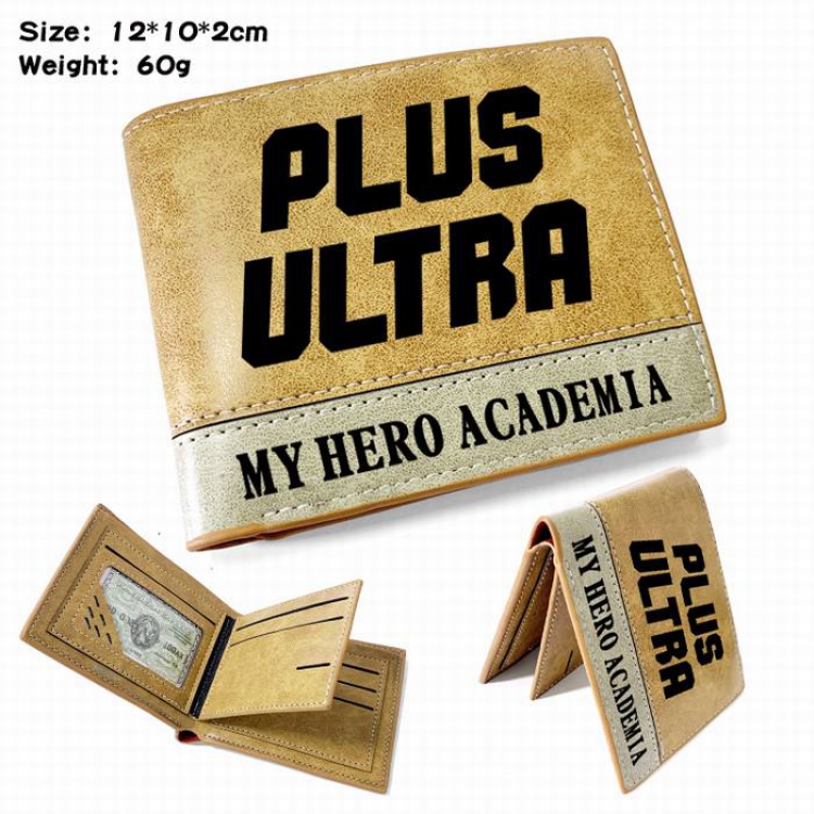 My Hero Academia-3 Anime high quality PU two fold embossed wallet 12X10X2CM 60G
