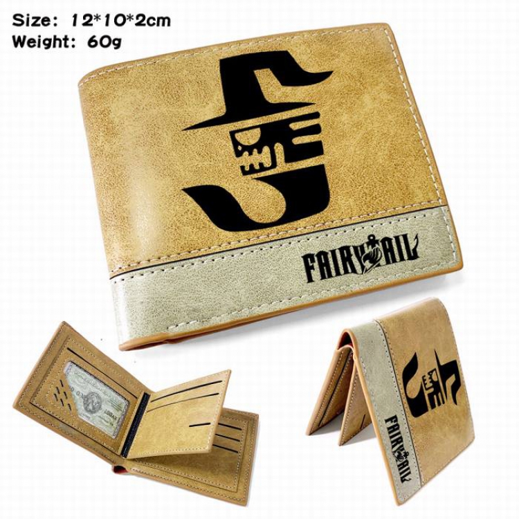 Fairy Tail-2 Anime high quality PU two fold embossed wallet 12X10X2CM 60G