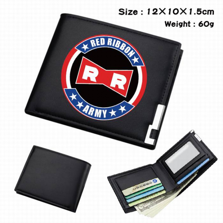 Dragon Ball-216 Black Anime Short Folding Leather Wallet 12X10X1.5CM 60G