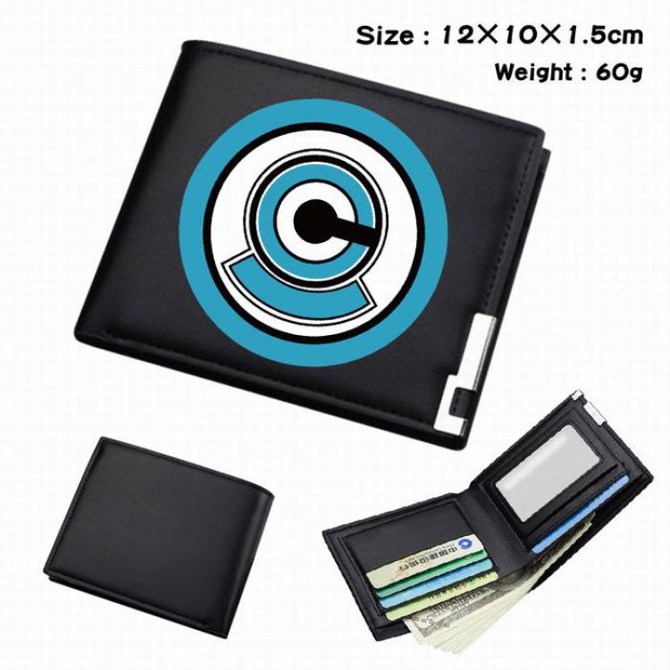 Dragon Ball-217 Black Anime Short Folding Leather Wallet 12X10X1.5CM 60G