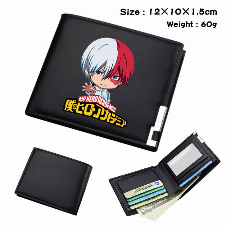 My Hero Academia-250 Black Anime Short Folding Leather Wallet 12X10X1.5CM 60G