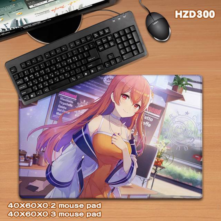 Girl coffee gun Game rubber Desk mat mouse pad 40X60CM HZD-300