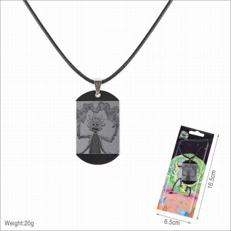 Rick and Morty Stainless steel medal Black sling necklace 16.5X6.5CM 20G price for 5 pcs Style E