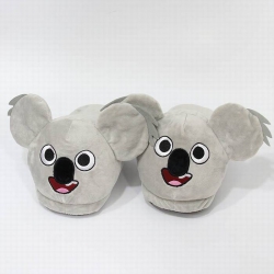 Cartoon half pack plush slippe...