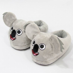 Cartoon half pack plush slippe...