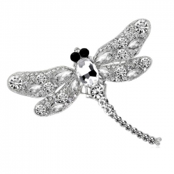 Dragonfly white Badge badge br...