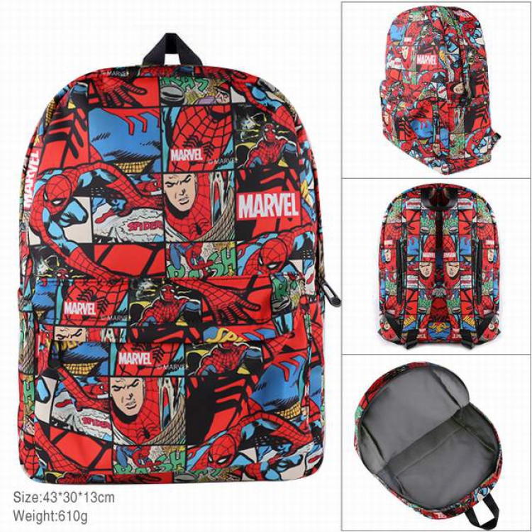 Spiderman Cotton imitation nylon composite Waterproof fabric backpack