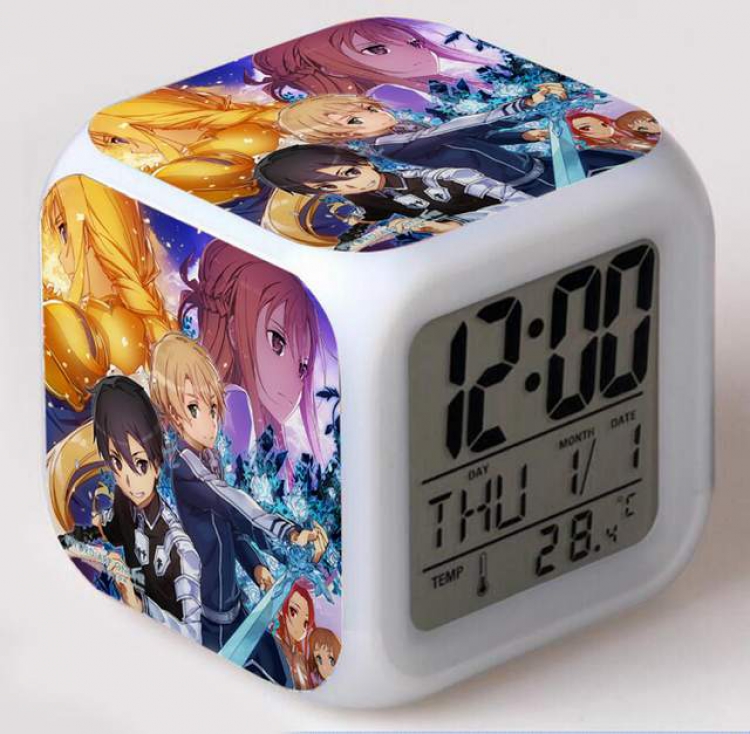 Sword Art Online-1 Colorful Mood Discoloration Boxed Alarm clock
