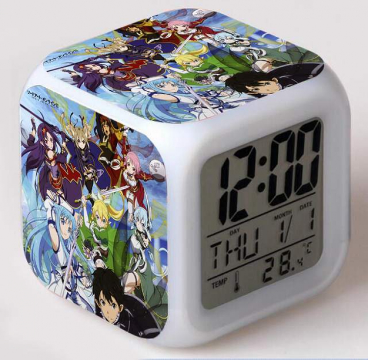 Sword Art Online-3 Colorful Mood Discoloration Boxed Alarm clock