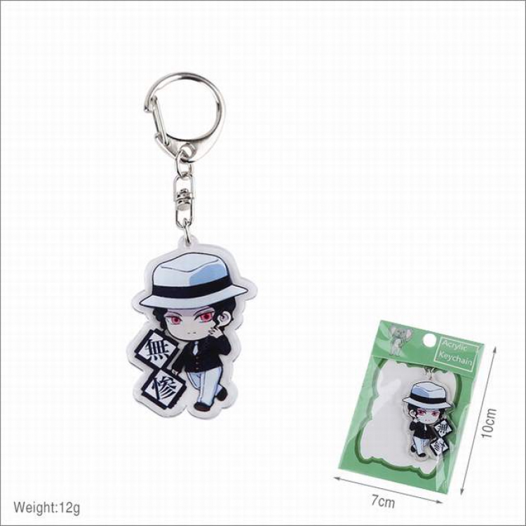 Demon Slayer Kimets Kibutsuji Muzan Keychain pendant a set price for 10 pcs 10X7CM 12G