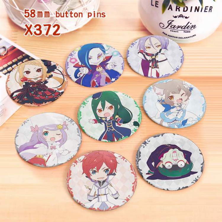 Re:Zero kara Hajimeru Isekai Seikatsu a set of 8 models Tinplate coated badge 6CM X372