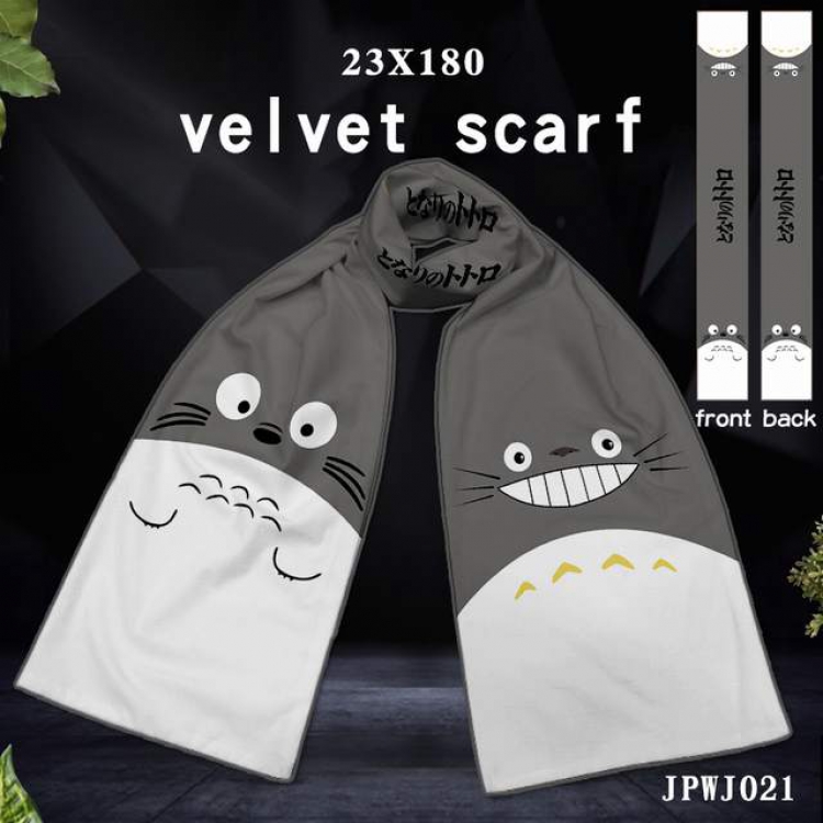 JPWJ21-Totoro Full color velvet scarf 23X180CM