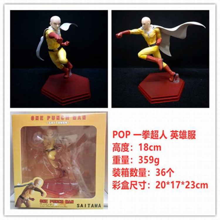 POP One Punch Man Ver. Saitama Hero suit Boxed Figure Decoration Model 18CM 359G a box of 36