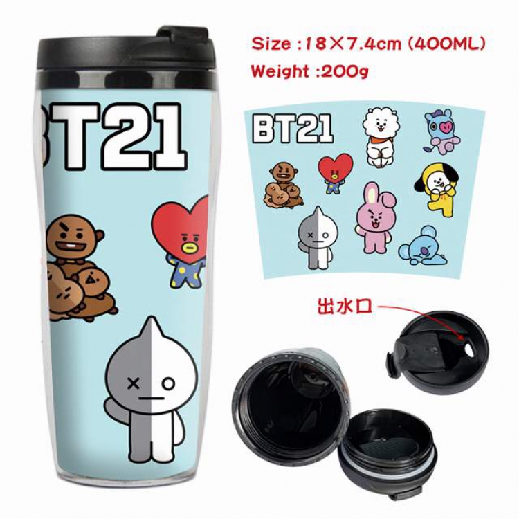 BTS Robot Starbucks Leakproof Insulation cup Kettle 18X7.4CM 400ML