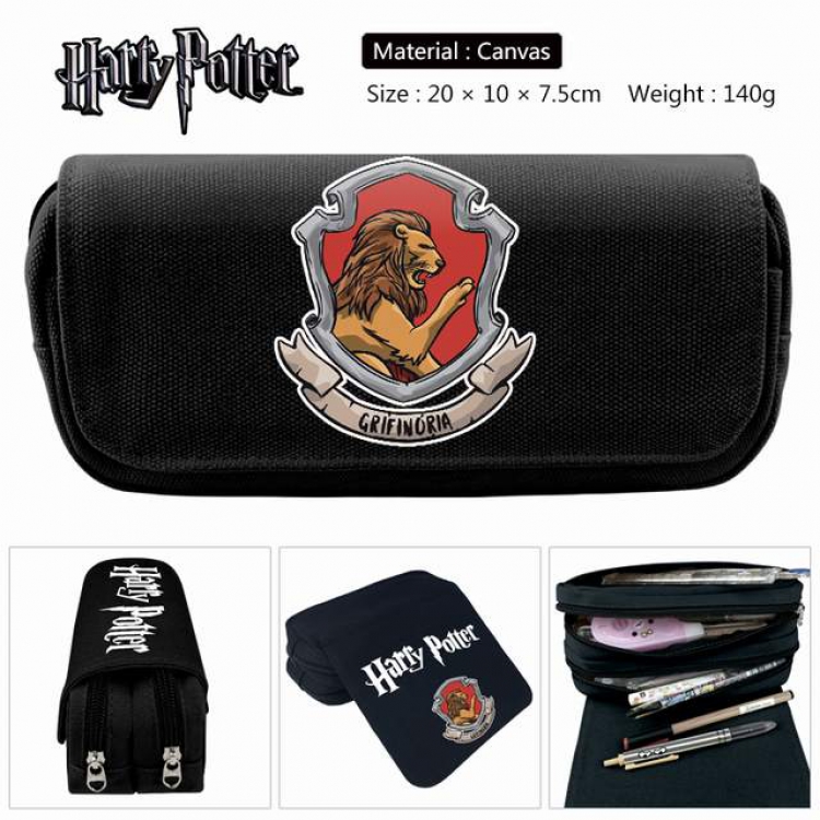 Harry Potter Anime double layer multifunctional canvas pencil bag stationery box wallet 20X10X7.5CM 140G Style H