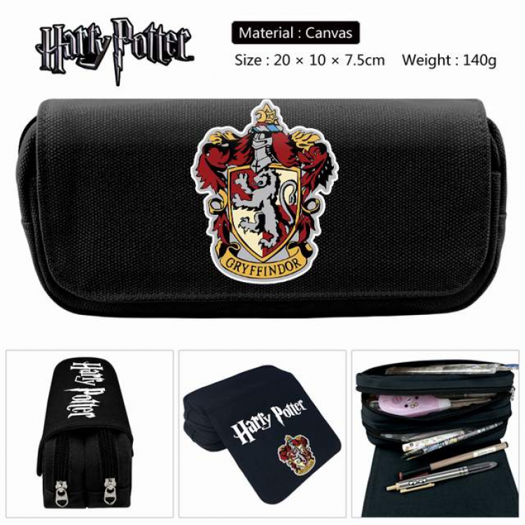 Harry Potter Anime double layer multifunctional canvas pencil bag stationery box wallet 20X10X7.5CM 140G Style I